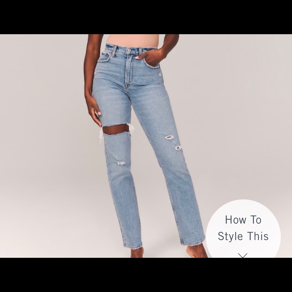 Abercrombie Curve Love 90’s Ultra High rise Straight Jeans